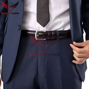 Ceinture en cuir de gentleman vintage de haute qualité fabriquée sur mesure avec de l'acier pour la fabrication professionnelle d'artisans qualifiés à boucle - Product Image 3