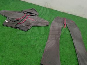 Ensemble de survêtement unisexe en molleton français 100% coton avec logo personnalisé, épaules tombantes, fermeture éclair, lavage à l'acide, sweat-shirt ample et pantalon, 2 pièces - Product Image 3