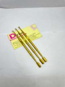 Plasma chapado en oro de acero inoxidable personalizado empujador de cutículas cortador de manicura pedicura arte de uñas de doble cara ecológico CE - Product Image 4