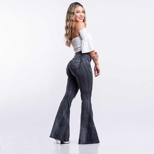 Jeans de Pierna Recta con Logotipo Personalizado para Mujer, Pantalones Vaqueros de Cintura Alta, Pierna Ancha, Holgados, Microelásticos, Estilo Boyfriend - Product Image 4