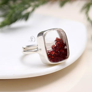 Granate facetado en cristal piedra preciosa anillo Vintage hecho a mano 925 plata esterlina sólida diseñador semiprecioso anillo fino al por mayor - Product Image 2