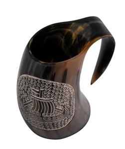 Tasse à corne de vin Viking de haute qualité Top tendance Agate en corne de boeuf de buffle sculptée de style européen pour le café de fête ou les boissons abordables - Product Image 1