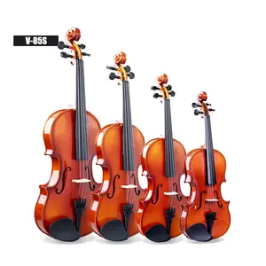 Smiger wholesale 1/4 2/4 3/4 4/4 solid spurce top upgrade level high-gloss MA color V-85S violin with complete accessories