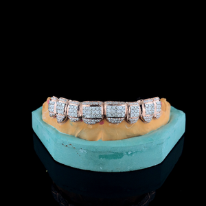 Joyería 18K chapado en oro rosa Moissanite dientes Grillz Invisible con corte princesa 925 Plata VVS personalizado Hip Hop Iced Out Grillz - Product Image 5