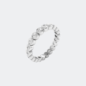 Anillo de Eternidad con Diamantes Redondos de 1.35CTW, Oro de 14k, Cultivados en Laboratorio, Color D, VVS, Engaste de Bisel, Banda Flotante para Mujer, Apilable - Product Image 2