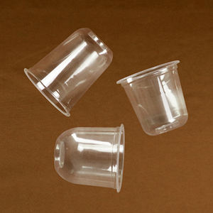 ถ้วยพลาสติก PP ใสรูปตัวยูแบบใช้แล้วทิ้งถ้วยน้ำปั่นติดผนังแบบเดี่ยวกาแฟของหวานชามะนาว - Product Image 1