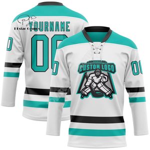 Maillots de hockey personnalisés par sublimation, nom personnalisé, logo, graffiti, tatouage, rétro, vintage, 100% polyester, séchage rapide, manches longues, 3D - Product Image 5
