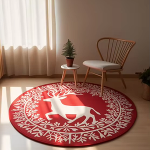 Alfombra de lana de pila alta hecha a mano con mechones redondos geométricos modernos para sala de estar área de juegos para niños 34-9 pies - Product Image 1