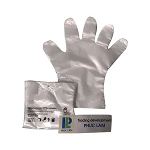 PE gloves 2 PCs fold into a plastic bag disposable for Restaurant Kitchen Food Cleaning Gloves Eco-friendly Made In Vietnam