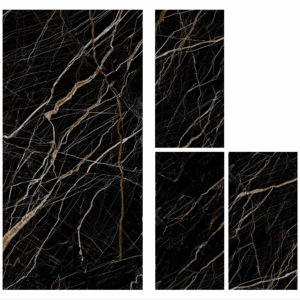 กระเบื้องพอร์ซเลนเคลือบเงาคุณภาพพรีเมียม ผิวมันเงาสูง ขนาด 600x1200 มม. รุ่นเพิร์ธ แบล็ค - Product Image 1