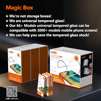 Protection d'écran en verre trempé 9H Magic Box avec fonctions anti-rayures et anti-traces de doigts 2.5D pour téléphones mobiles