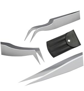 Pince à épiler professionnelle en acier inoxydable rose à 90 degrés pointes en fibres solides pince à épiler durable de beauté - Product Image 4