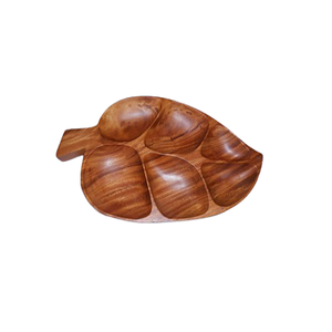 Bandeja de madera con diseño de hojas para servir nueces y dulces, de calidad premium, con forma y tamaño personalizados, ideal para los productos más vendidos. - Product Image 3