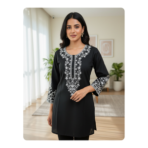 Haut court ethnique pour femmes, vêtements traditionnels élégants, fête, tissu en rayonne confortable, vente en gros - Product Image 4