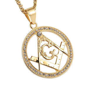 Vente en gros de bijoux maçonniques en or du fabricant pendentifs de colliers maçonniques d'officiers maçonniques - Product Image 2