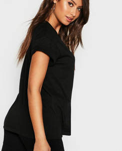 Camisetas de Verano Unisex de Alta Calidad, 100% Algodón, Color Sólido, Talla Grande, con Cierre y Aberturas, para Mujer - Product Image 5