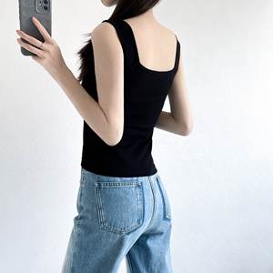 2026 Venta al por mayor de tops sin mangas casuales de diseñador para mujer, de verano, de punto transpirable, cortos, de algodón puro, con cuello redondo - Product Image 3