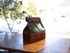 Bolsa de Almuerzo Duradera de Cuero y Lona con Cierre de Cremallera, Bolsa de Mano Ligera para Uso Diario LCLB-0004B - Product Image 2