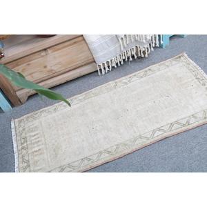 พรมขนาด 1.4x3.2 ฟุต, พรมวินเทจตุรกี, พรมลายตารางสีขาว - Product Image 2