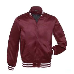 Chaqueta Universitaria de Satén Personalizada en Oferta |   Chaqueta Bomber de Béisbol para Hombre, Transpirable, de Spandex/Poliéster, Cierre de Cremallera, Estilo Casual - Product Image 1