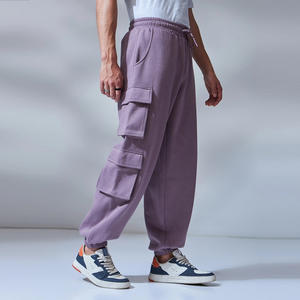 Pantalon de jogging de sport taille moyenne décontracté pour hommes Pantalon de survêtement ample en molleton avec cordon de serrage et logo personnalisables - Product Image 5