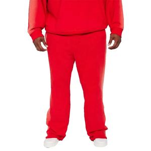 2024 nouveauté unisexe hommes pantalons de survêtement taille élastique 100% coton polaire côté vaporisateur lavé à l'acide empilé pantalon évasé - Product Image 2