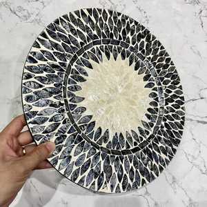 Meilleure vente plateau de service rond en nacre de haute qualité fabriqué en INDE produit de grossiste de HUMAYUN WORLD CRAFTS - Product Image 4