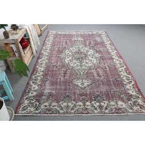 5.6x9.2 ft Rug, Turkish Vintage Rug, <b>Red</b> <b>Wool</b> Rug - Product Image 2