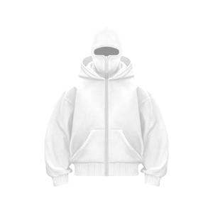 เสื้อฮู้ดแบบรูดซิปมีฮู้ดสองชั้นสำหรับผู้ชายผ้าฝ้ายโพลีเอสเตอร์แบบกำหนดเองใหม่ - Product Image 2