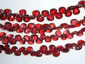Cuentas naturales de piedra suelta para fabricación de joyas, rodolita, granate, corazones facetados, Briolett, Gema de 4-5mm de longitud, 8" - Product Image 2