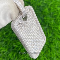 Pendentifs rectangulaires en argent sterling 925 plaqué rhodium personnalisés pour hommes, bijoux hip-hop, breloques, testeur de diamants, entièrement en moissanite