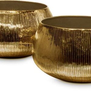 กระถางต้นไม้โลหะตกแต่งสีทอง เหมาะสำหรับปลูกไม้พุ่มดอก และไม้ดอกตามฤดูกาลในสวนและลานบ้าน - Product Image 5