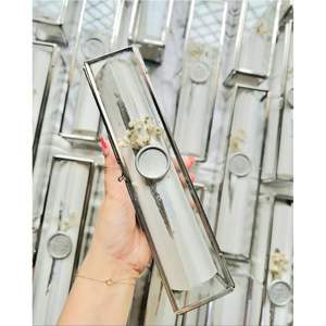 Modern Rectangular Gold Brass Glass <b>Box</b> Scroll Holder with Lid Clear Glass Shadow <b>Box</b> forCertificates Premium <b>Gift</b> Packaging <b>Box</b> - Product Image 4