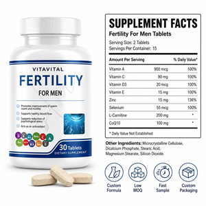 Comprimés de fertilité masculine, <span class=keywords><strong>zinc</strong></span>, vitamines, soutien au bien-être des adultes, fabricant OEM ODM, étiquette privée, formule personnalisée, végétalien, biologique, 30 - Product Image 3