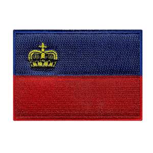 Parche bordado con bandera de Liechtenstein, aplique con emblema nacional para planchar, parche bordado con bandera de Liechtenstein - Product Image 2
