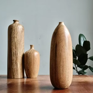 <b>Unique</b> Handcrafted Modern Wooden Flower <b>Vase</b> with Natural Wood Design for Wedding Living Room Tabletop Decor - Product Image 1