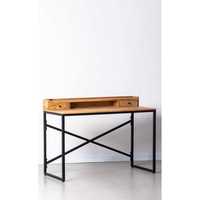 Itzel Houten Bureau Met Zwarte Poten