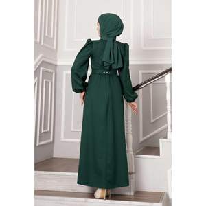 Vestido con cinturón recubierto crepé Esmeralda - Product Image 4