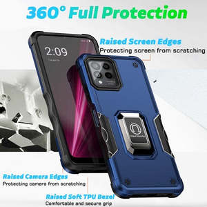 Funda híbrida a prueba de golpes con anillo magnético y soporte para Samsung Galaxy S26 Ultra, color negro - Product Image 3