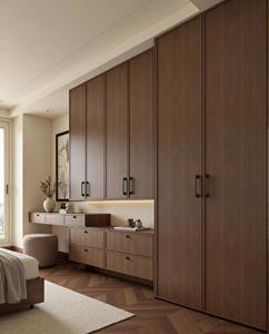 Maßgefertigter Kleiderschrank im italienischen Stil, moderner Holzschrank für Schlafzimmer mit Spiegel und Schiebetür - Product Image 5