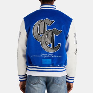 <b>Rhinestones</b> Logo Street Style Varsity <b>Jacket</b> for Men's Embroidered Letters Stand Collar Outerwear Varsity Letterman <b>Jacket</b> - Product Image 2