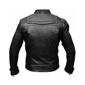 Veste en cuir de vachette ou de mouton véritable OEM pour hommes, coupe-vent à col montant et à la mode, vélo de moto décontracté de grande taille - Product Image 2