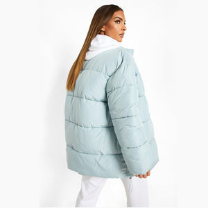 Chaquetas acolchadas de corte regular para mujer de invierno personalizadas, chaquetas acolchadas lisas de moda de estilo informal de manga larga para mujer - Product Image 6