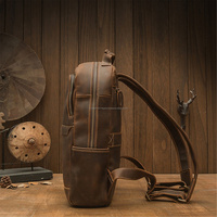 Nueva Mochila de Cuero Unisex con Logotipo Personalizado en Relieve, Cierre Geométrico, Elegante, para Viajes, Universidad, Portátil, Senderismo, Estilo Vintage, 20-39L