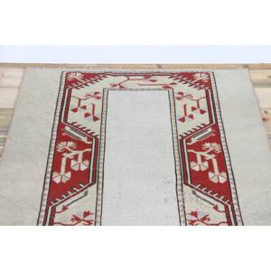 Alfombra Turca Decorativa de 3.5x6 pies, Alfombra Vintage Geométrica Beige - Product Image 4