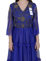 Robe trapèze pour femme, ornée de perles et de paillettes, à manches courtes, élégante, pour soirée, mariage, anniversaire, 2025