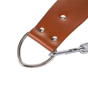 Cinturón de Cuero para Entrenamiento de Pesas, Transpirable, con Cadena y Soporte Protector para la Espalda - Product Image 6