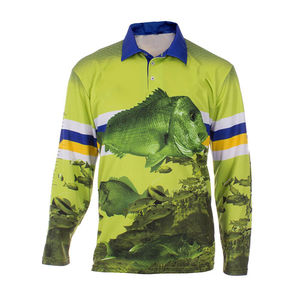 Polo de pesca personalizado de alta calidad, camisas de secado rápido UV de manga larga para hombre, polos de pesca por sublimación transpirables - Product Image 5