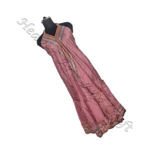 Premium bohème volants sans manches femmes Maxi robe Sexy Boho Chic Vintage Sari robe dames élégant dîner robe sans manches - Product Image 1