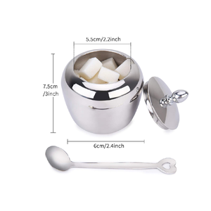 Bol à sucre et sel en acier inoxydable Combinaison domestique Sel Sucre Assaisonnement Pot Bol à herbes et épices Ensemble - Product Image 5